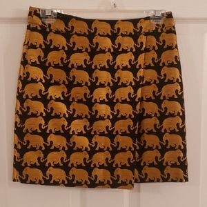 J.Crew Elephant Embroidered Skirt - like new!